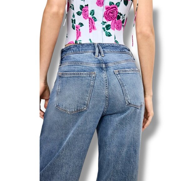 NWT Good American Good Ease Relaxed Jeans 18 Indigo $169 Wide-Leg Normcore - Picture 4 of 16